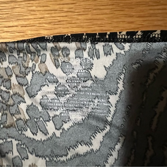 George Sleepwear Leopard Print Nightgown Dress w/ Lace Trim -Size XL -NW21 - Picture 8 of 8